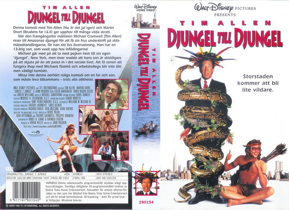 290154 DJUNGEL TILL DJUNGEL (VHS)